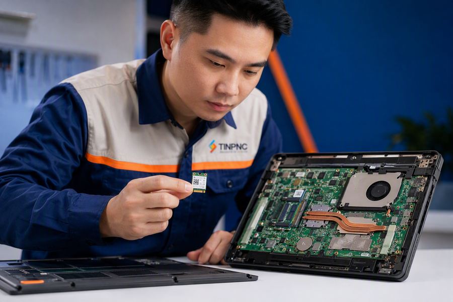 Card wifi laptop nhỏ gọn được tháo ra từ mainboard