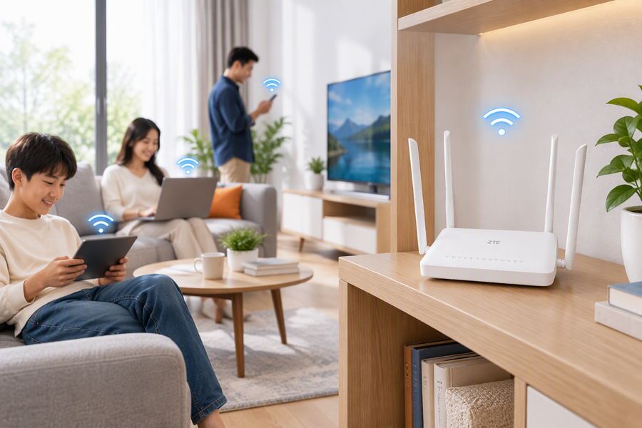 Modem wifi tại nhà kết nối mạng